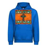 Cobalt sunflowers cross aztec pattern Urban Hoodie - Jasminsmagicworld