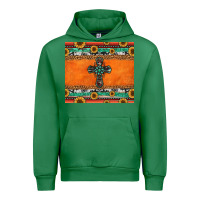 Emerald sunflowers cross aztec pattern Urban Hoodie - Jasminsmagicworld