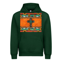 Foreset Green sunflowers cross aztec pattern Urban Hoodie - Jasminsmagicworld
