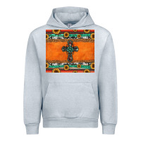 Heather Grey sunflowers cross aztec pattern Urban Hoodie - Jasminsmagicworld