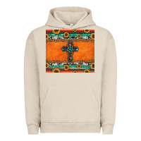Pigment French Oak sunflowers cross aztec pattern Urban Hoodie - Jasminsmagicworld
