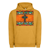 Pigment Peanut Butter sunflowers cross aztec pattern Urban Hoodie - Jasminsmagicworld