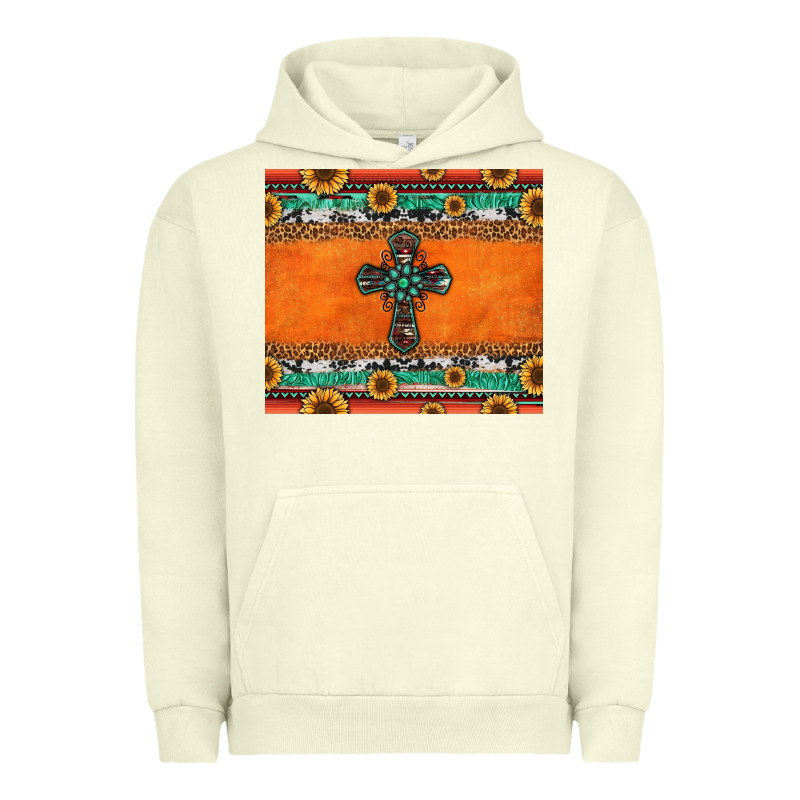 Sunflowers Cross Aztec Pattern Urban Hoodie by Jasminsmagicworld | Teevron