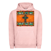 Pigment Salmon sunflowers cross aztec pattern Urban Hoodie - Jasminsmagicworld