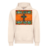 Sandshell sunflowers cross aztec pattern Urban Hoodie - Jasminsmagicworld