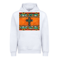 White sunflowers cross aztec pattern Urban Hoodie - Jasminsmagicworld