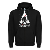 Black bigfoot christmas shirt Zipper Hoodie - DesigneFamous