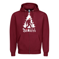 Burgundy bigfoot christmas shirt Zipper Hoodie - DesigneFamous