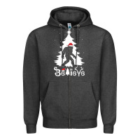 Charcoal Heather bigfoot christmas shirt Zipper Hoodie - DesigneFamous