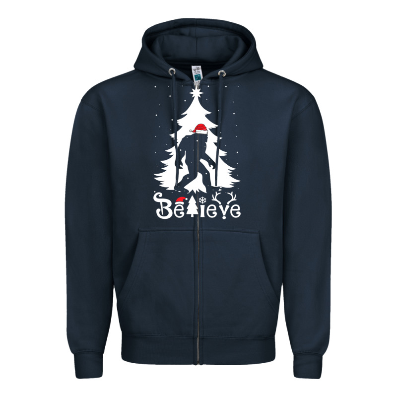 Bigfoot Christmas Shirt Zipper Hoodie by DesigneFamous | Teevron