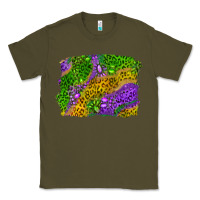 Army Green mardi gras leopard gemstone background Classic Tee - RanaPortraitStore