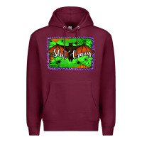 Burgundy bat shit crazy with background Premium Hoodie - Jasminsmagicworld