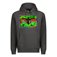 Charcoal Heather bat shit crazy with background Premium Hoodie - Jasminsmagicworld