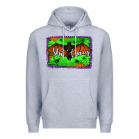 Heather Grey bat shit crazy with background Premium Hoodie - Jasminsmagicworld