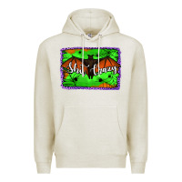 Oatmeal Heather bat shit crazy with background Premium Hoodie - Jasminsmagicworld