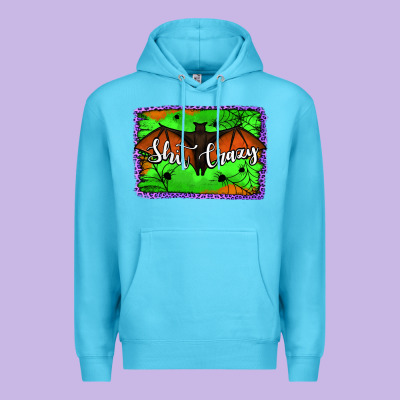 Bat Shit Crazy With Background Premium Hoodie Designed By Jasminsmagicworld