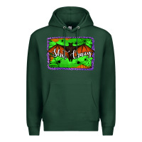Sports Green bat shit crazy with background Premium Hoodie - Jasminsmagicworld