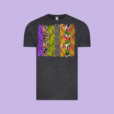Mardi Gras Brushstrokes Vintage Tee Designed By Bundleandbundleshop