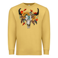 Antique Gold Fall Bull Skull Premium Sweatshirt - RanaPortraitStore