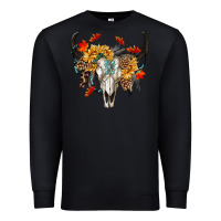 Black Fall Bull Skull Premium Sweatshirt - RanaPortraitStore