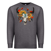 Charcoal Heather Fall Bull Skull Premium Sweatshirt - RanaPortraitStore