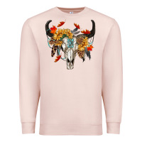 Pale Pink Fall Bull Skull Premium Sweatshirt - RanaPortraitStore