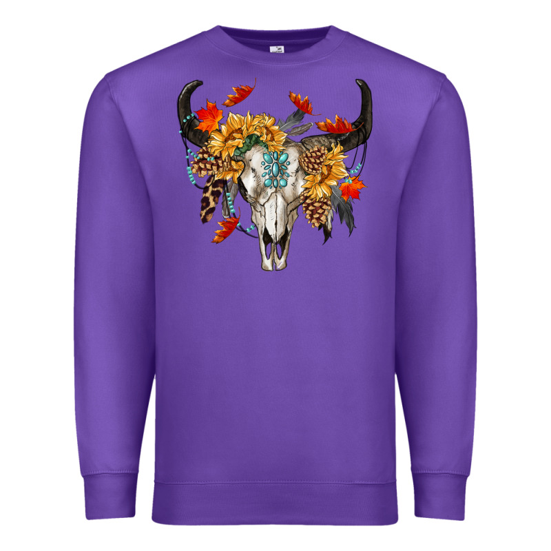 Fall Bull Skull Premium Sweatshirt by RanaPortraitStore | Teevron