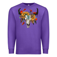 Purple Fall Bull Skull Premium Sweatshirt - RanaPortraitStore