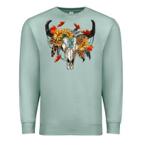 Seafoam Fall Bull Skull Premium Sweatshirt - RanaPortraitStore