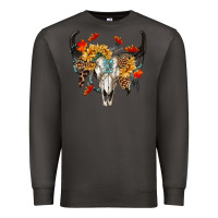 Smoke Fall Bull Skull Premium Sweatshirt - RanaPortraitStore