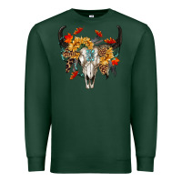 Sports Green Fall Bull Skull Premium Sweatshirt - RanaPortraitStore