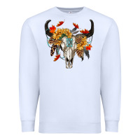White Fall Bull Skull Premium Sweatshirt - RanaPortraitStore