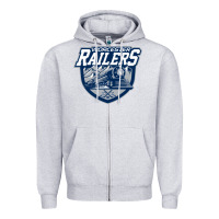 Heather Grey worcester railers Zipper Hoodie - DesigneFamous