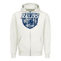 Oatmeal Heather worcester railers Zipper Hoodie - DesigneFamous