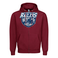 Burgundy worcester railers Zipper Hoodie - DesigneFamous