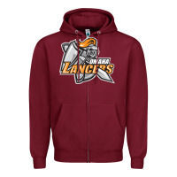 Burgundy omaha lancers Zipper Hoodie - DesigneFamous