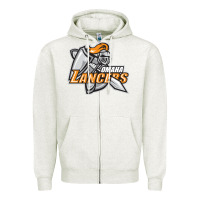 Oatmeal Heather omaha lancers Zipper Hoodie - DesigneFamous