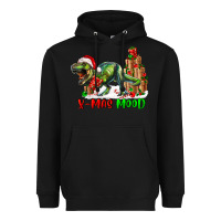 Black T- Rex X-Mas Mood Heavyweight Hoodie - RanaPortraitStore