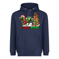 Navy T- Rex X-Mas Mood Heavyweight Hoodie - RanaPortraitStore