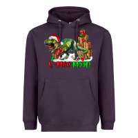 Plum T- Rex X-Mas Mood Heavyweight Hoodie - RanaPortraitStore