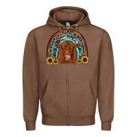 Chestnut red angus rainbow Zipper Hoodie - JahusDesignShop