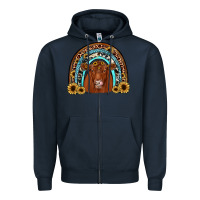 Navy red angus rainbow Zipper Hoodie - JahusDesignShop