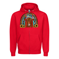 Red red angus rainbow Zipper Hoodie - JahusDesignShop