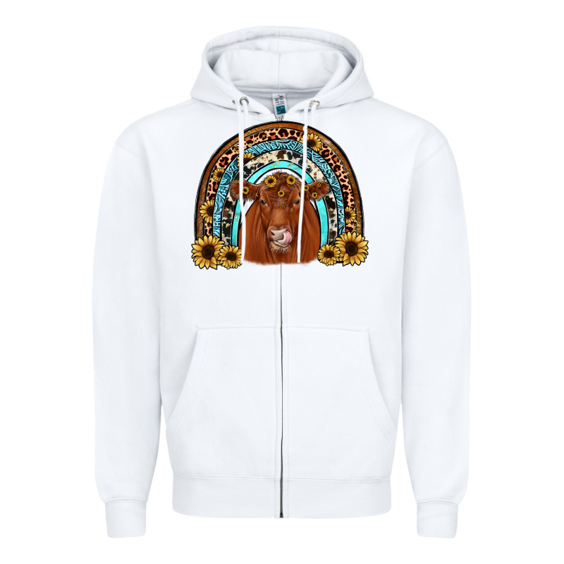Red Angus Rainbow Zipper Hoodie by JahusDesignShop | Teevron