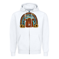 White red angus rainbow Zipper Hoodie - JahusDesignShop