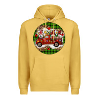 Antique Gold christmas gnomes truck Premium Hoodie - Artiststas