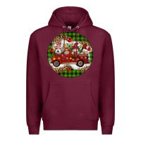 Burgundy christmas gnomes truck Premium Hoodie - Artiststas