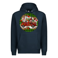 Navy christmas gnomes truck Premium Hoodie - Artiststas