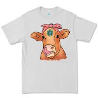 Dove Grey Cow  Turquoise Premium Tee - CowCowDesign