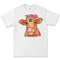 White Cow  Turquoise Premium Tee - CowCowDesign